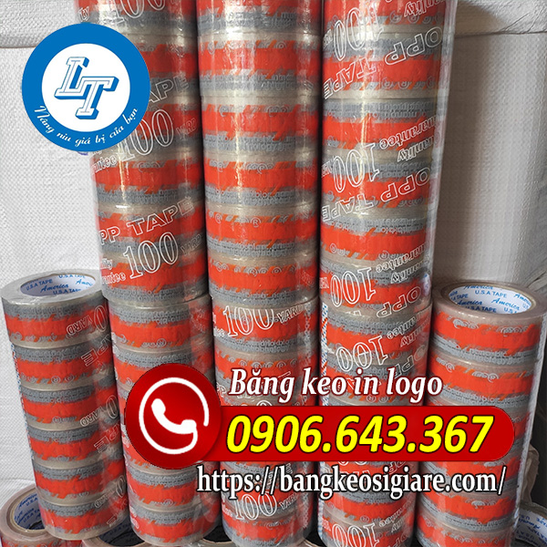 Cơ sỏ băng keo in logo theo yêu cầu với giá rẻ Băng keo in chữ nền trong
