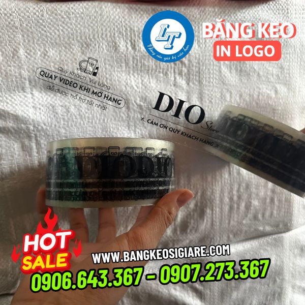 Nhận sản xuất băng keo in logo nền trong băng keo in logo thương hiệu nền trong