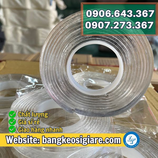 NGUỒN LẤY SỈ BĂNG KEO SIÊU DÍNH 2 MẶT TRONG SUỐT băng keo ma thuật
