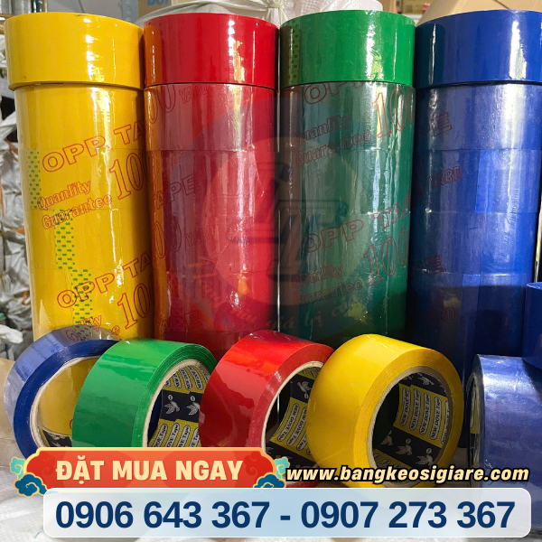 Băng keo màu đóng hàng giá sỉ, cắt khổ linh hoạt Băng keo màu đóng hàng giá sỉ, cắt khổ linh hoạt