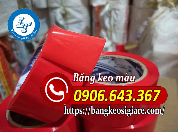 Băng keo màu đỏ Băng keo dán thùng màu đỏ