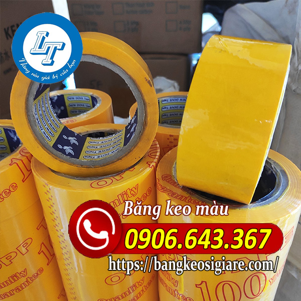 Băng keo màu vàng Băng keo dán thùng màu vàng