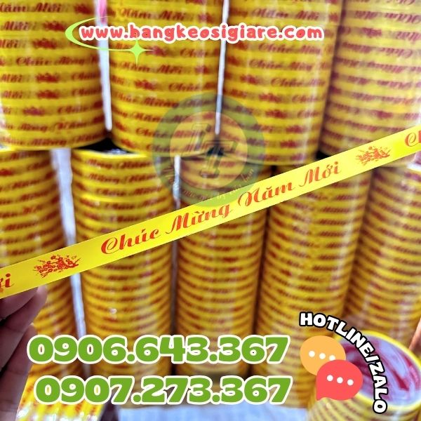 Sỉ băng keo chúc mừng năm mới nền vàng đẹp mắt băng keo chúc mừng năm mới 1f2
