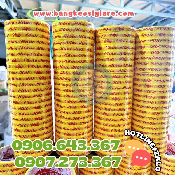 Sỉ băng keo chúc mừng năm mới nền vàng đẹp mắt băng keo chúc mừng năm mới giá sỉ rẻ