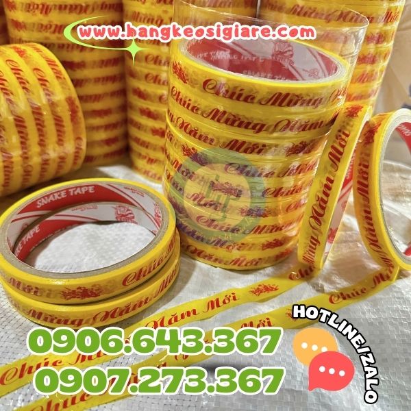 Sỉ băng keo chúc mừng năm mới nền vàng đẹp mắt Băng keo chúc mừng năm mới chất lượng