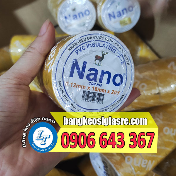 Giá sỉ băng dính điện PVC nano 20 yard băng keo nano vàng