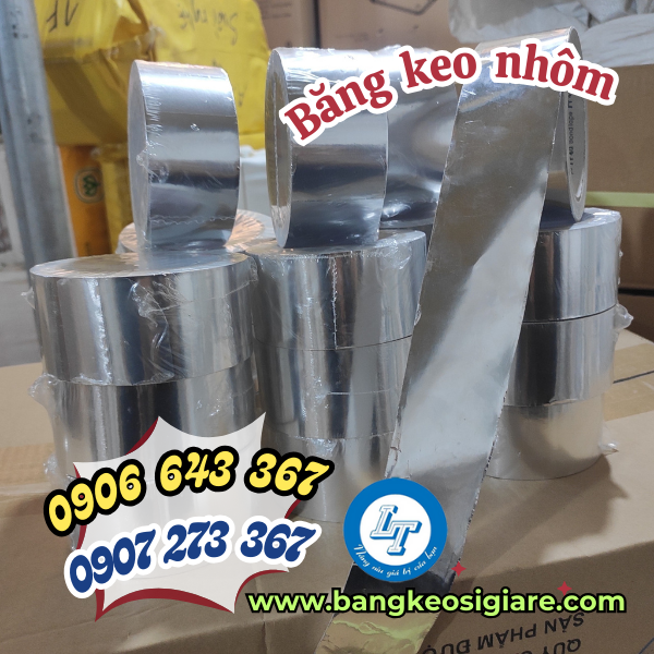 giá sỉ 1 thùng băng keo nhôm lá mỏng băng keo nhôm chịu nhiệt trơn