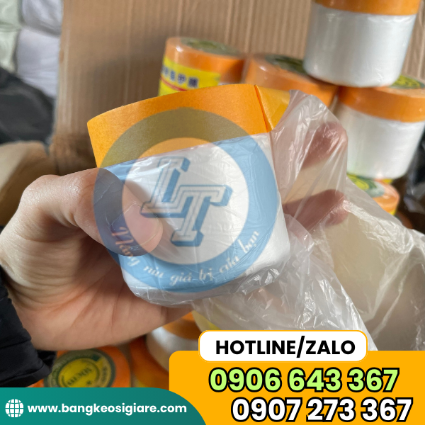 PHÂN PHỐI SỈ BĂNG KEO NILON CHE SƠN, CHE BỤI CÓ KEO DÍNH 1 ĐẦU băng keo nilon che sơn 55cm