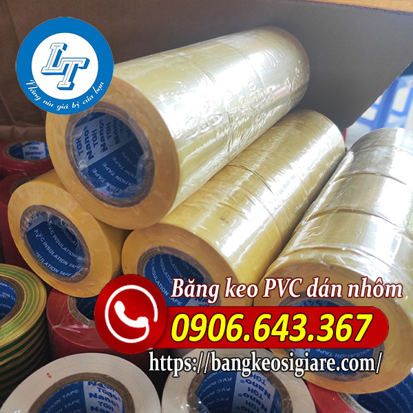 Băng keo pvc dán nhôn bán theo ký Băng keo pvc dán nhôm màu vàng