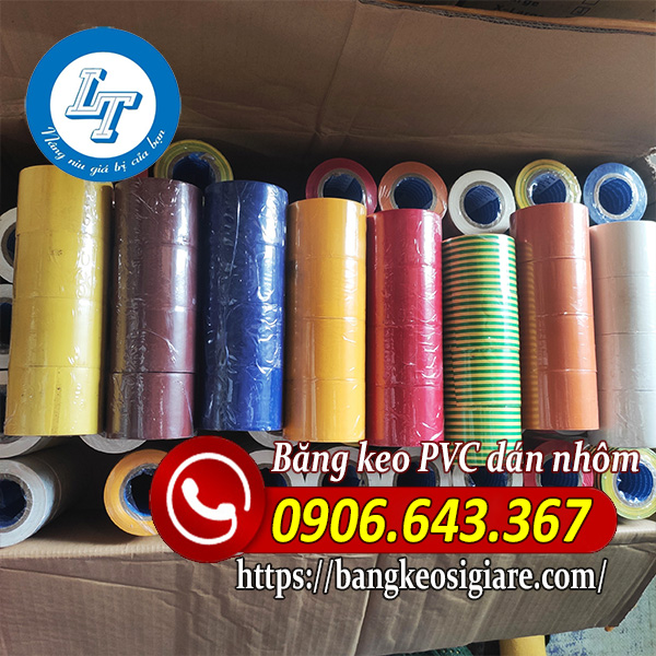 Băng keo pvc dán nhôn bán theo ký Băng keo pvc dán nhôm nhiều màu sắc