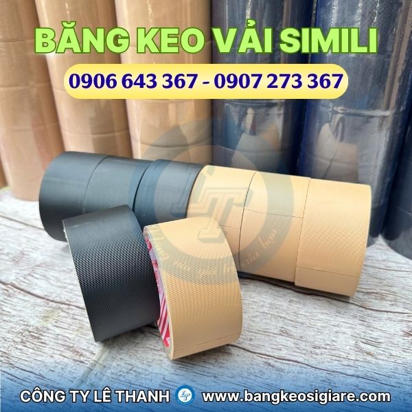 Băng keo simili vân vải nhiều màu giá sỉ Băng keo simili bề mặt có các vân