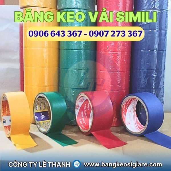 Băng keo simili vân vải nhiều màu giá sỉ Băng keo simili đa dạng máu sắc