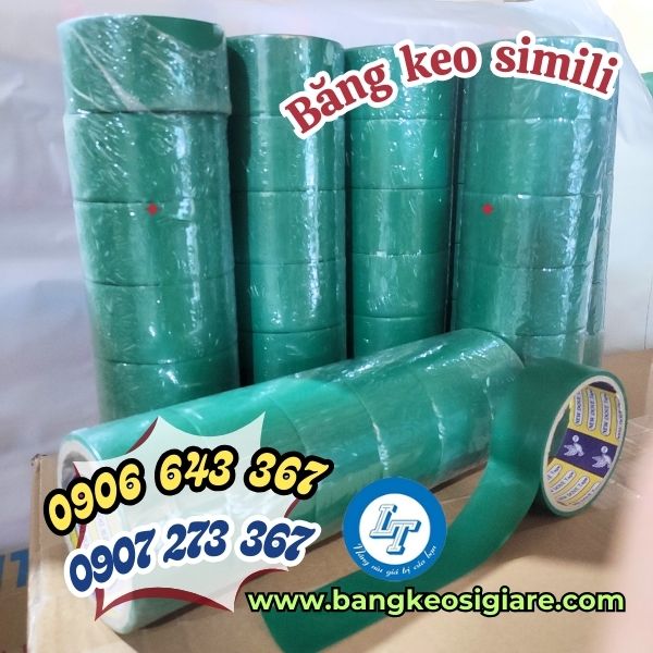 Địa chỉ bán sỉ rẻ băng keo simili đủ màu băng keo simili xanh 4f6