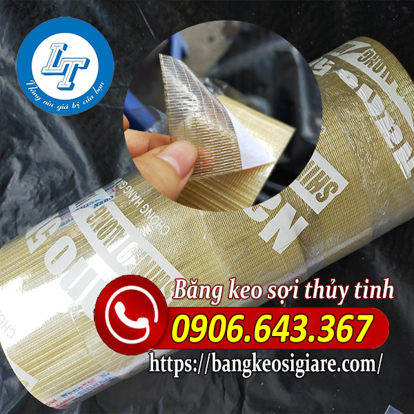 Kho băng keo sợi thủy tinh giá sỉ miền nam Băng keo sợi thủy tinh 2 sọc