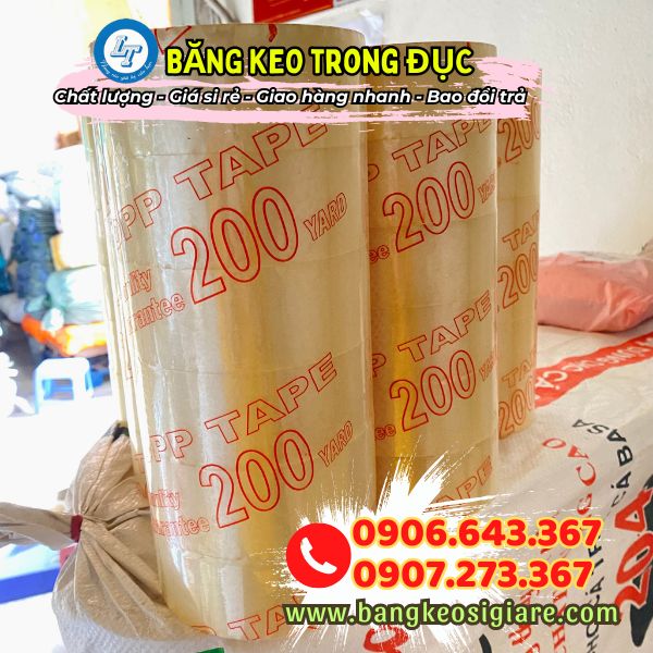 băng keo trong đục dán thùng giá xuất xưởng băng keo trong 200y dán thùng