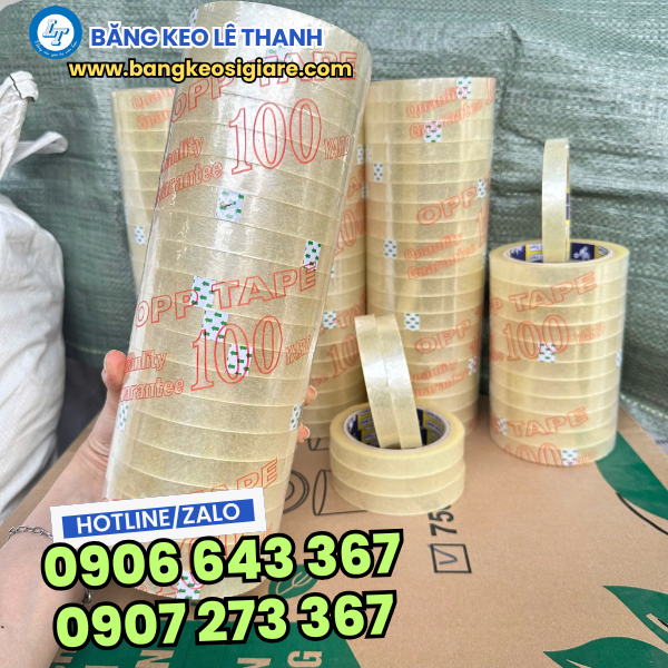 Băng keo trong 1f5 dài 100 yard Băng keo trong 1f5 dài 100 yard