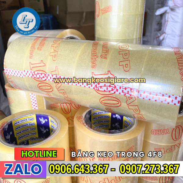 BĂNG KEO TRONG 4F8 100YARD GIÁ SỈ TẠI KHO BĂNG KEO TRONG 4F8 100YARD GIÁ SỈ TẠI KHO