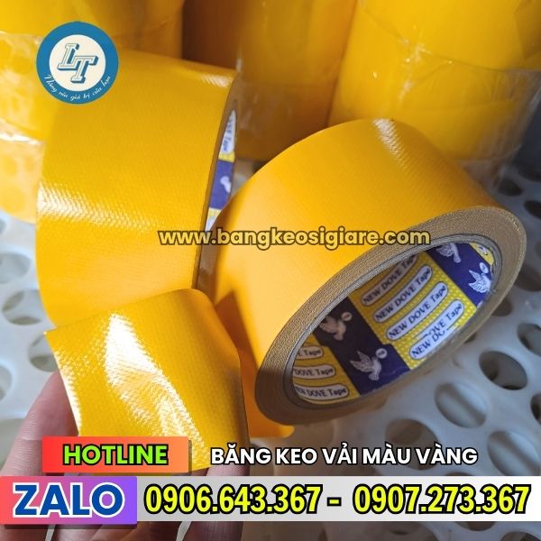 1 CÂY 6 CUỘN BĂNG KEO VẢI MÀU VÀNG 48MM 1 CÂY 6 CUỘN BĂNG KEO VẢI MÀU VÀNG 48MM