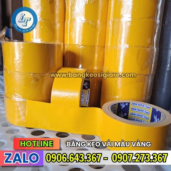 1 CÂY 6 CUỘN BĂNG KEO VẢI MÀU VÀNG 48MM băng keo vải vàng