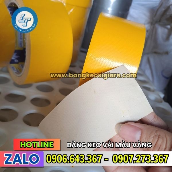 1 CÂY 6 CUỘN BĂNG KEO VẢI MÀU VÀNG 48MM băng keo vải bàng lớp keo dính chắc chắn