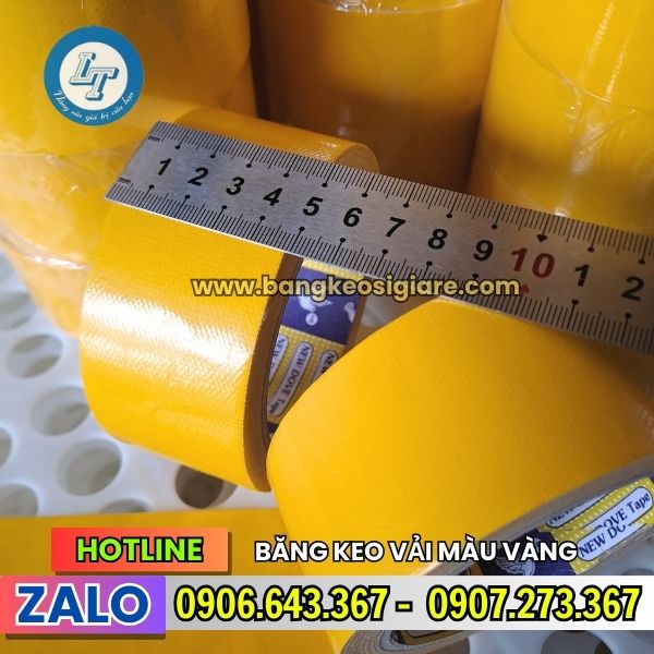 1 CÂY 6 CUỘN BĂNG KEO VẢI MÀU VÀNG 48MM băng keo vải vàng kích thước 48mm