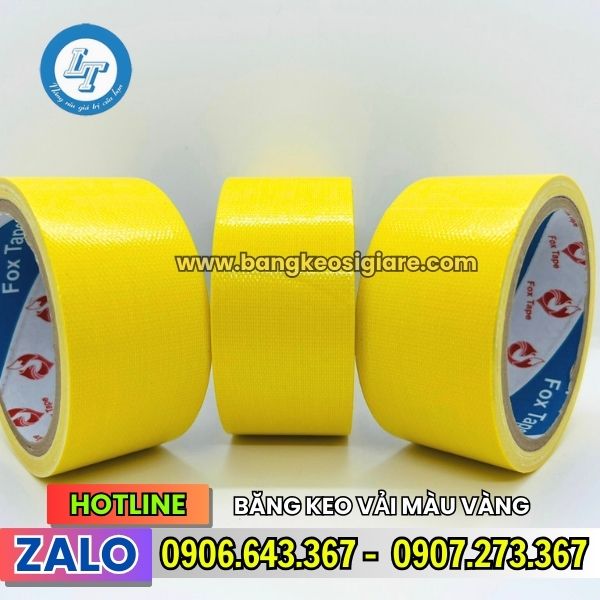 1 CÂY 6 CUỘN BĂNG KEO VẢI MÀU VÀNG 48MM băng keo vải vàng giá rẻ