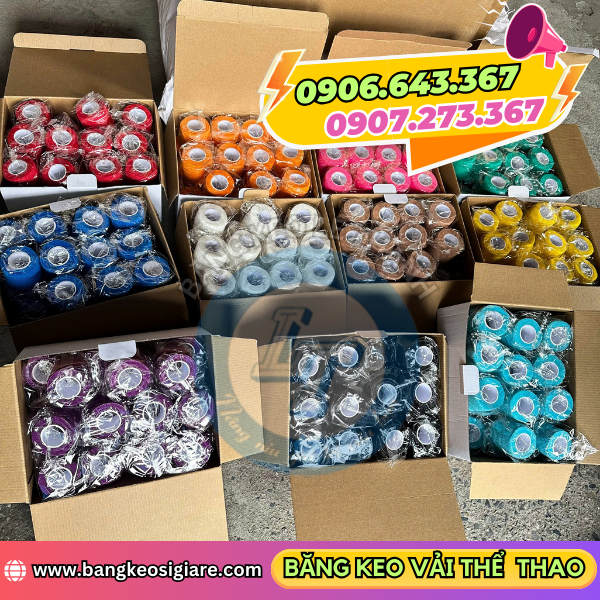 Băng keo vải thể thao đóng thành từng cuộn đóng hộp chất lượng Băng keo vải thể thao đóng thành từng cuộn đóng hộp chất lượng