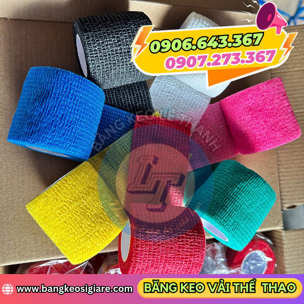 Băng keo vải thể thao đa dạng màu sắc Băng keo vải thể thao đa dạng màu sắc