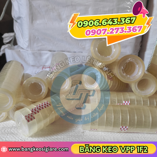 Băng keo văn phòng phẩm 1f2 đóng 12 cuộn/cây Băng keo văn phòng phẩm 1f2 đóng 12 cuộn/cây