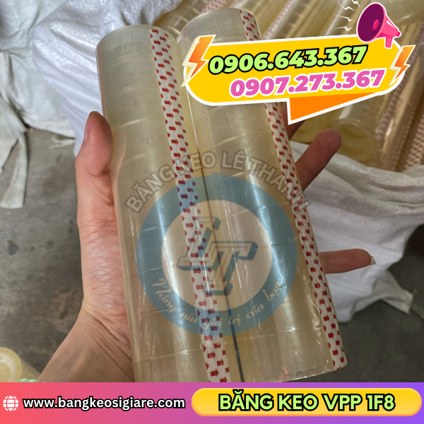 Băng keo văn phòng phẩm 1F8 đóng gói 10 cuộn/cây Băng keo văn phòng phẩm 1F8 đóng gói 10 cuộn/cây