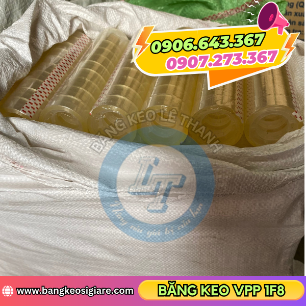 Băng keo văn phòng phẩm 1F8 đóng bao giao hàng tiện lợi Băng keo văn phòng phẩm 1F8 đóng bao giao hàng tiện lợi