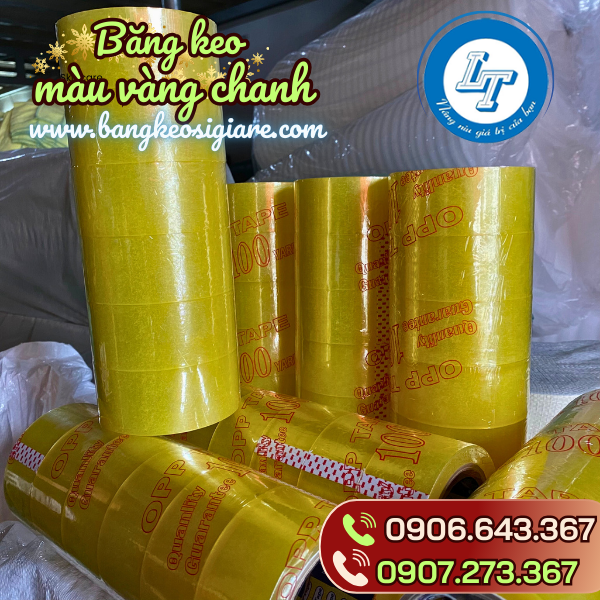 Băng keo vàng chanh sản xuất màu theo yêu cầu Băng keo vàng chanh sản xuất màu theo yêu cầu
