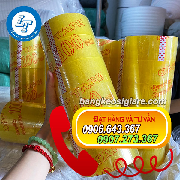 GIÁ SIÊU RẺ BĂNG KEO VÀNG CHANH, VÀNG ĐỤC 4F8 băng keo vàng chanh 6 cuộn/cây