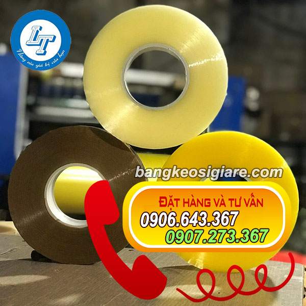 GIÁ SIÊU RẺ BĂNG KEO VÀNG CHANH, VÀNG ĐỤC 4F8 băng keo vàng chanh lõi giấy