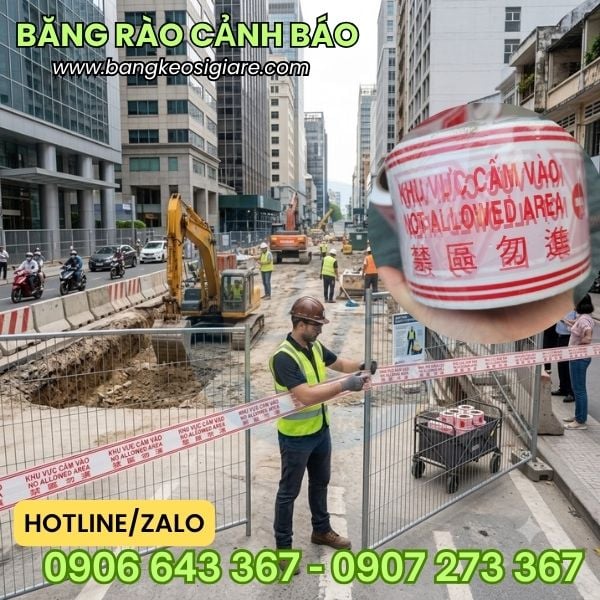 Cuộn băng rào cảnh báo khu vực cấm vào 100m giá rẻ Cuộn băng rào cảnh báo khu vực cấm vào 100m giá rẻ
