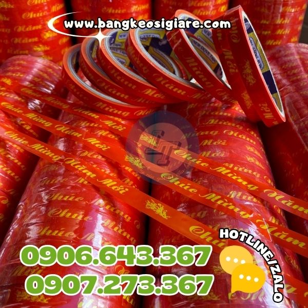 Băng keo chúc mừng năm mới bản 12mm, 24mm đón Tết Băng keo chúc mừng năm mới bản 12mm, 24mm đón Tết