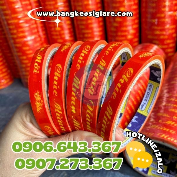Băng keo chúc mừng năm mới bản 12mm, 24mm đón Tết Băng keo chúc mừng năm mới bản 12mm