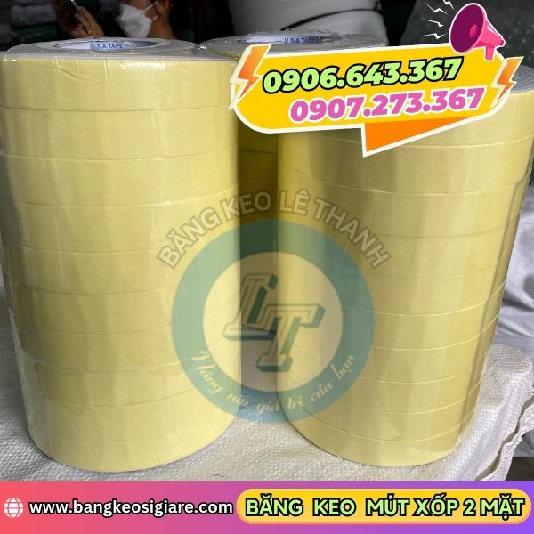 Chuyên bán băng keo mút xốp 2 mặt giá sỉ rẻ băng keo mút xốp vàng