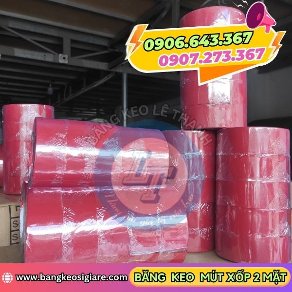 Chuyên bán băng keo mút xốp 2 mặt giá sỉ rẻ băng keo mút xốp đỏ