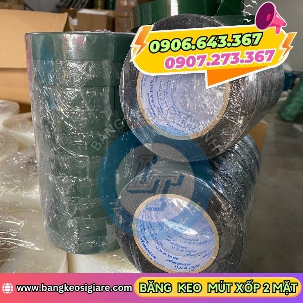 Chuyên bán băng keo mút xốp 2 mặt giá sỉ rẻ băng keo mút xốp xanh