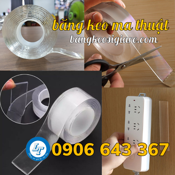 băng keo ma thuật 2 mặt siêu dính đa năng công dụng băng keo ma thuật