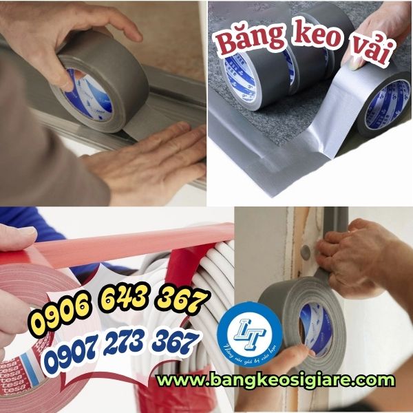 băng keo vải màu xám, màu vàng, màu xanh cuộn 4f8 công dụng băng keo vải nhiều màu