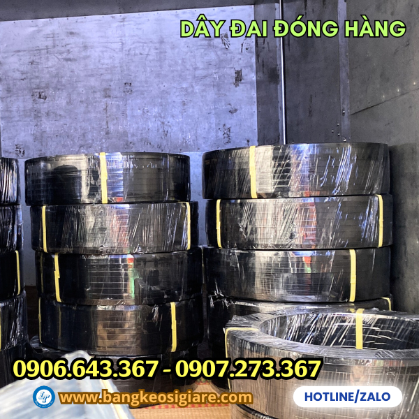 Dây đai PET đen cuộn lớn Dây đai PET đen cuộn lớn