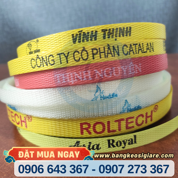 Dây đai in logo theo yêu cầu giá rẻ siêu tiết kiệm Dây đai in logo theo yêu cầu giá rẻ siêu tiết kiệm