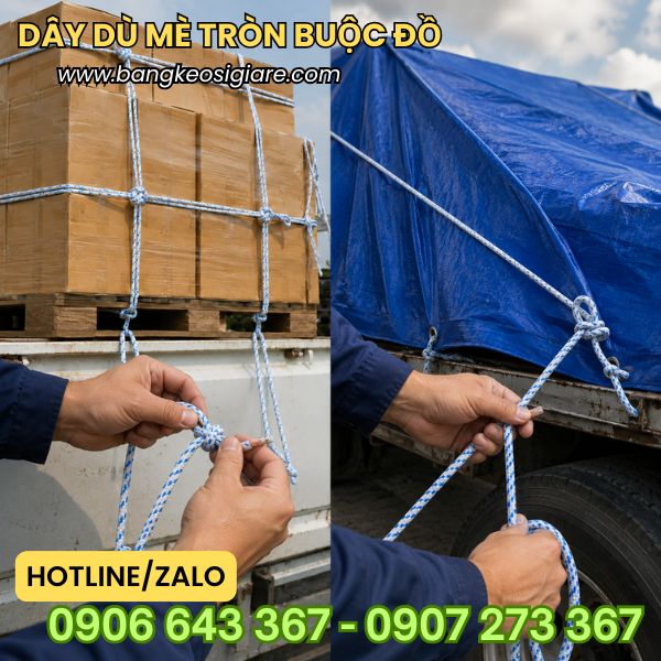 Dây dù mè tròn giá sỉ cho đại lý, cửa hàng vật tư Dây dù mè tròn dễ sử dụng bằng tay