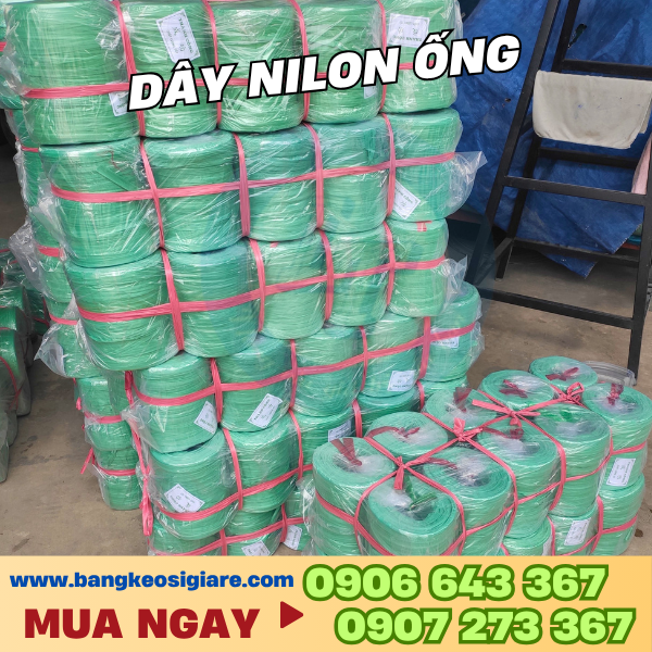Dây nilon ống buộc hàng giá sỉ TPHCM Dây nilon ống xanh 1kg