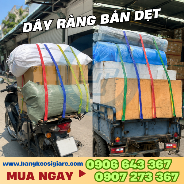 Dây thun ràng hàng bản dẹt giá sỉ đủ màu Dây thun ràng bản dẹt chằng hàng chắc chắn