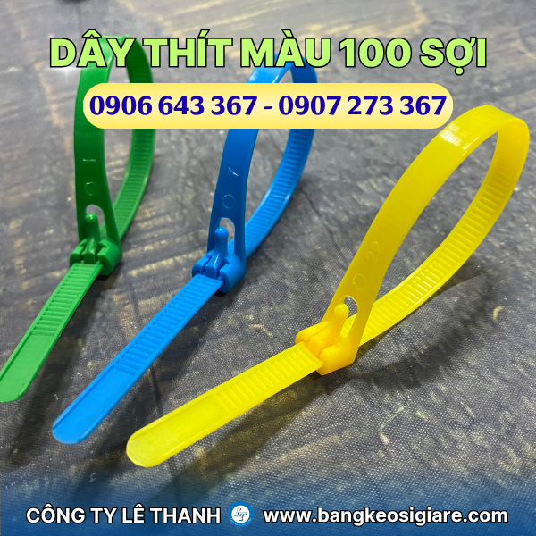 Dây thít màu túi 100 sợi giá sỉ nhiều kích cỡ Dây thít màu tháo mở được