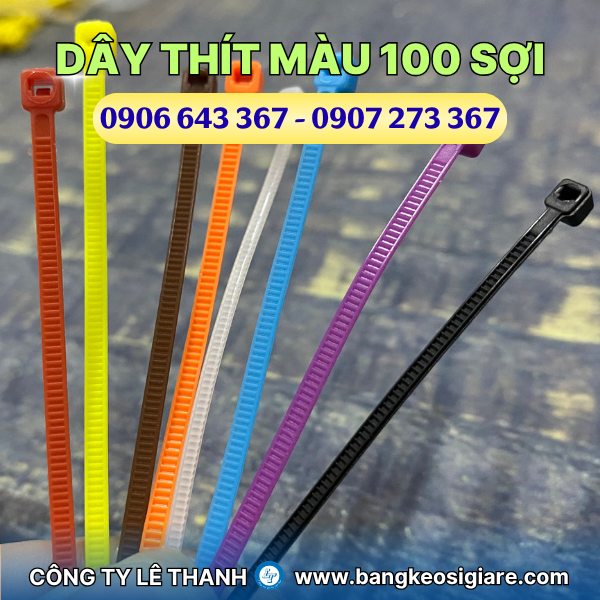 Dây thít màu túi 100 sợi giá sỉ nhiều kích cỡ Dây thít nhựa đa dạng màu sắc