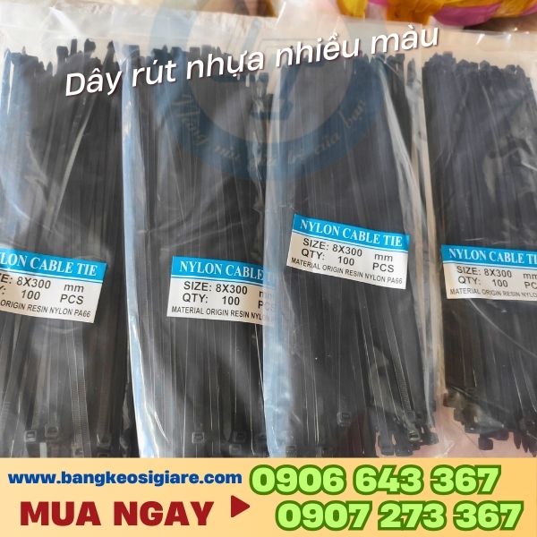 Dây thít nhựa 100 sợi nhiều size giá sỉ Dây thít nhựa size lớn 8 x 300mm